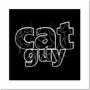 Cat Guy White Hair Posters and Art